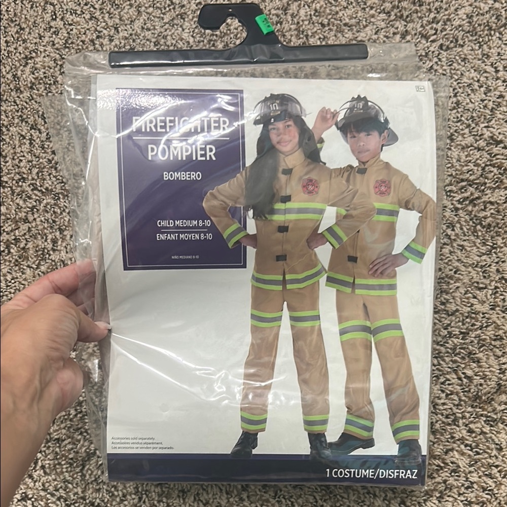 Firefighter Costume for Kids - Tan and Green - NEW
